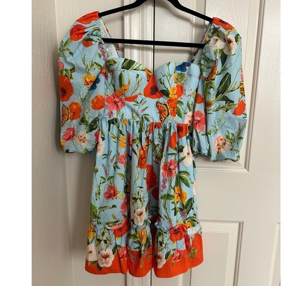 Cara Cara NYC Jessica Floral Puff Sleeve Mini Dress - Size 0 - Picture 2 of 9